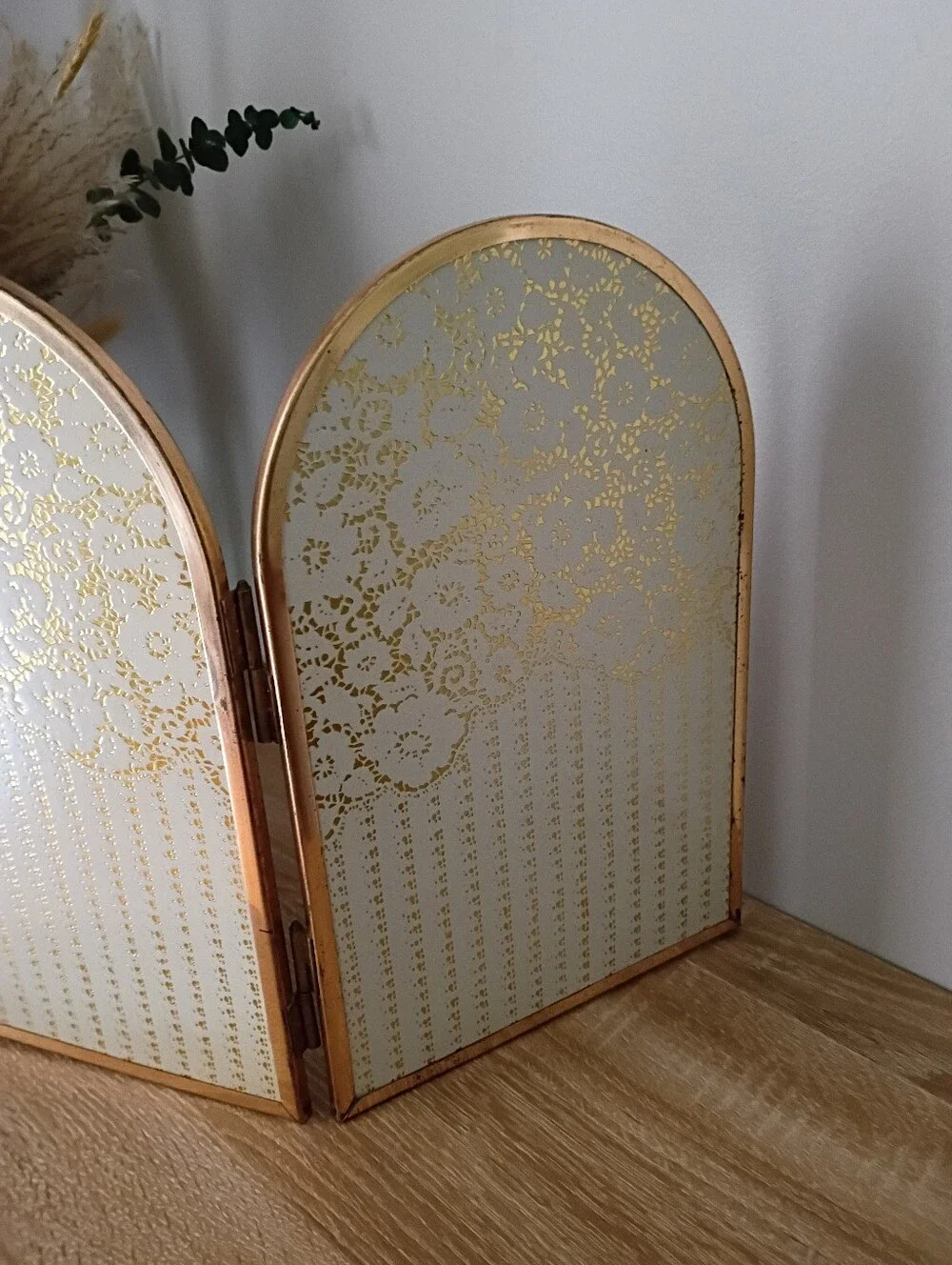 Vtg Avon Sonnet 3 Panel Trifold Mirror Reversible